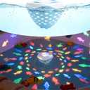 cambk Waterproof Bathtub Light for Kids, Battery Operated Fish Bath Lights for Tub & Bath Time, Color Changing Mood Lighting with Fish World Light Show