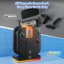 FASTSNAIL Charging Dock for Nintendo Switch 2(2025) for Joy-Con 2, Dual-Direction Magnetic Fast Controller Charger Station with 9 RGB Light & Charging Cable for Joycon 2 Stand Accessories (Black)