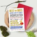 5 x Best Boss Day Card for Boss Mentor, Inspirational Thank You Greeting for Leader, Heartfelt Appreciation Boss's Day Card Gift