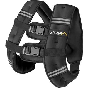 APEXUP Weighted Vest with 15lbs Weights and Reflective Stripe, Weight Vest Men Women for Workout, Strength Training, Running (Black, 15lbs)