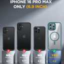 Miracase for iPhone 16 Pro Max Case 6.9'', [Bubble Free] Full-Body Phone Case with Built-in Full Glass Screen &Lens Protector,Compatible with MagSafe,Drop Proof 16 Pro Max Cover, Green