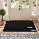 BEQHAUSE Dirt Trapper Door Mat 32" x 72", Doormat Non-Slip Entryway Rugs Washable, Dog Door Mat Stain Resistant and Absorbent Welcome Floor Mat for Front Back Door, Mud Wet Shoes & Paws, Black