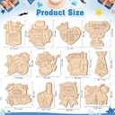 HOWAF 24 Pcs Father's Day Wooden Crafts Kits, Fathers Day Crafts for Kids, Color Your Own Father's Day Wooden Ornaments for Fathers Day Gift, Classroom Activities Dad's Birthday Party Supplies