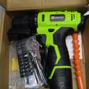 FADAKWALT Cordless Drill Set,12V Power Drill Set with Battery and Charger, Electric Driver/Drill Bits, 3/8'' Keyless Chuck,21+1 Torque Setting, 180 inch-lbs, with LED Electric Drill Set (Green)