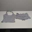 ROAONOCOMO Women Y2k Striped Shorts Set Sleeveless Backless Cami Top Polka Dot Mini Shorts Outfit Fitted 2 Piece Lounge Set (Small, Seven Black)