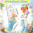2 Pairs Easter Socks 3D Fun Animal Socks Novelty Bunny Carrot Pattern Easter Basket Essentials Stocking Rabbit Gift for Spring Holiday Men Women