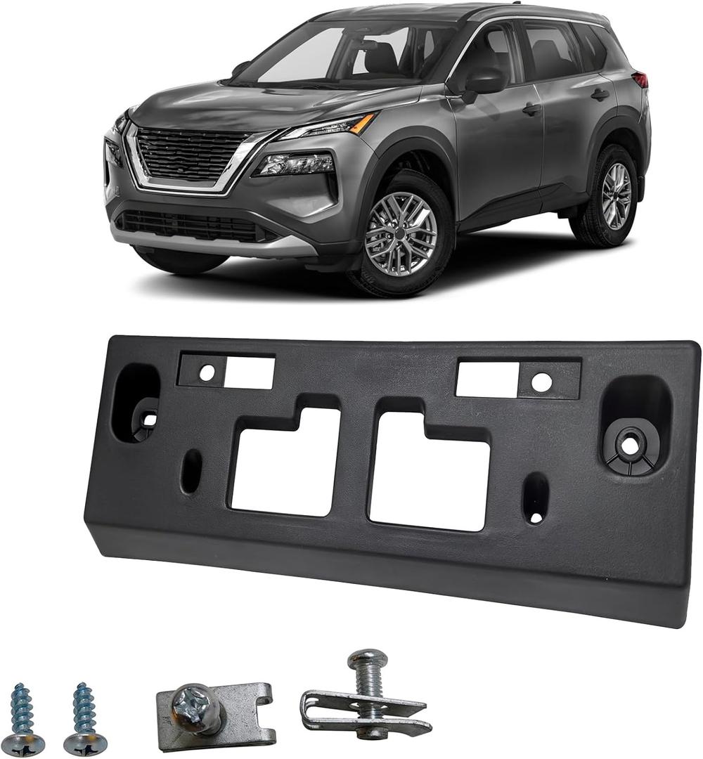 Front License Plate Frame Tag Holder Mounting Bracket Fits for 2021 2022 2023 Nissan Rogue Textured Black Replace 962106RR0A