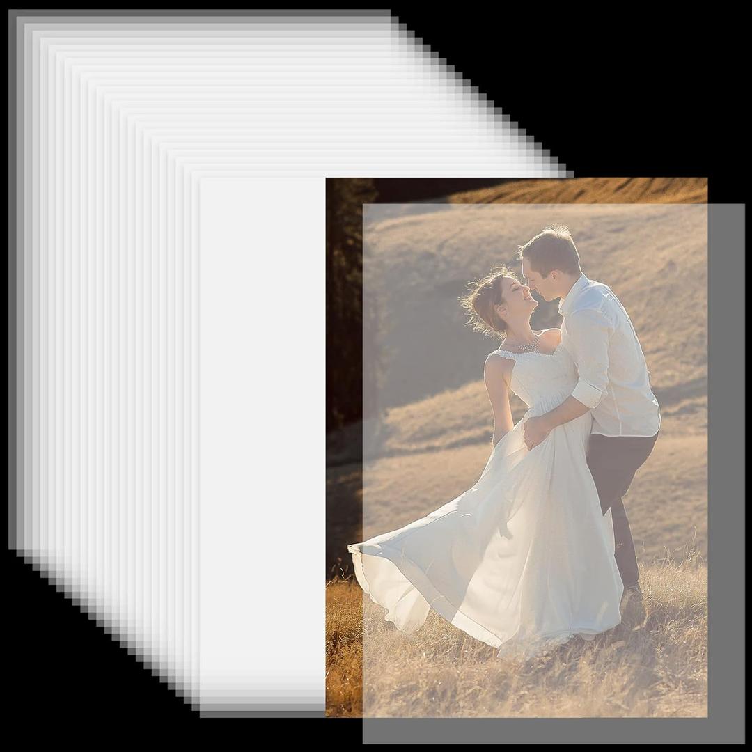 Kosiz 300 Sheets Translucent Vellum Paper for Wedding Invitations Save The Date Cards Printable Tracing Clear Vellum Paper for DIY Wedding Reception Invitations Envelopes(5 x 7 Inch)