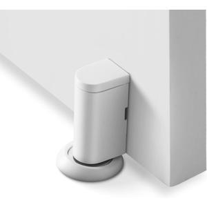Windproof Magnetic Door Stoppers No Drilling Door Stop Strong Magnet Keep Door Open Door Catch Holder Wall Protect with Screws and 3M Adhesive, Matte White, 1 Pack