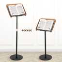 Floor Book Display Stand for Reading Standing Tablet Stand Display Flat Plate Adjustable Height Stand Wooden Floor Recipe Book Holder with Clip for Bible Laptop Projector Recipe Sheet Music
