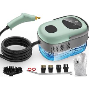 Steam Cleaner, 10s Heat-Up, 6-Level Adjustable, 1.69qt. Tank, 2500W Natural Portable Handheld Steamer for Cleaning with Touch Screen for Home, Car, Tile, Grout, Windows, Bathrooms, Kitchens and Fabric (Green and Grey)