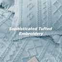 Bedsure Tufted Boho Comforter Set Queen Size - Light Blue Boho Bed Set, GentleSoft 3 Pieces Farmhouse-Style Embroidery Bedding, Gifts for Woman, Soft Jacquard Queen Comforter for All Seasons