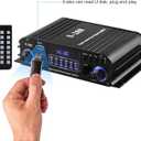 Romicta 4 Channel Bluetooth 5.0 Stereo Amplifier, 50Wx4 Home Audio Stereo Receiver, 1200W Max, USB/SD/FM, Class D HiFi Power Amp for Home Theater, Car & Karaoke, Includes Remote & Power Adapter