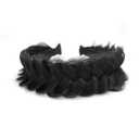 TOECWEGR Braided Headband WithTooth Wide Braid Messy Hair Hoop WomenFashion Hair Accessories (Dark Brown Black 2A)