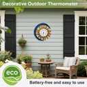 Indoor Outdoor Thermometer Hygrometer, Vintage Sun Moon Wall-Mounted Thermometer Waterproof Decorative Outdoor Thermometers for Patio Yard Garden Living Room, No Batteries Required