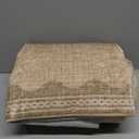 GarveeHome 2.5x8 Runner Rug for Hallway Washable Kitchen Rugs Non Slip Solid Tan Jute Digital Printing Modern Soft Low-Pile Scalloped Indoor Carpet for Entryway Laundry Room Floor Mats