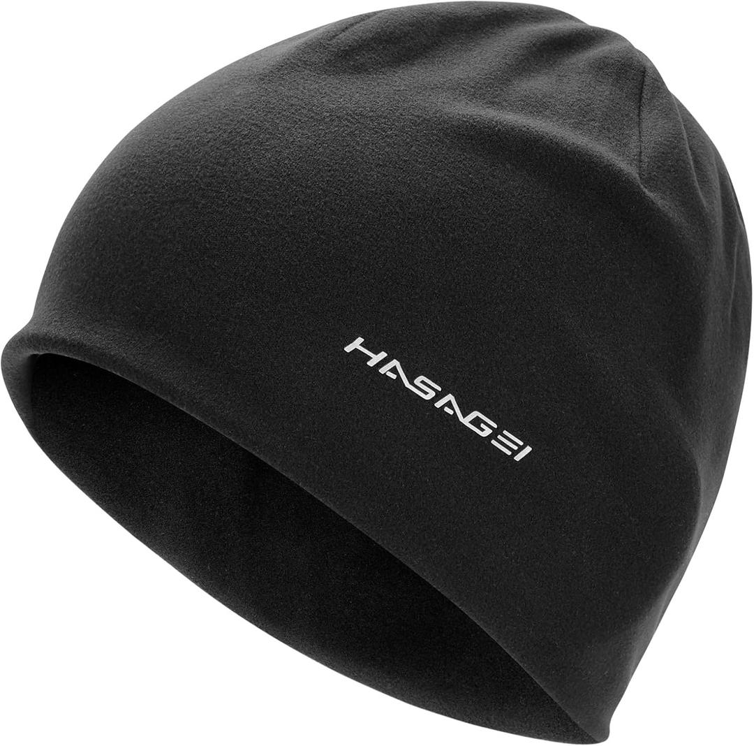 Beanies Skull Caps for Men, Women Warm Helmet Liner Cycling Cap Soft Lightweight Beanie Hat Antistatic Running Beanie (Black)