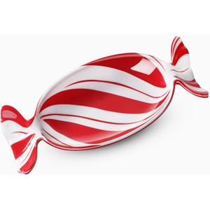 Teenyyou 1 Pcs Christmas Candy Dish Melamine Christmas Serving Tray Fruit Dessert Cookie Plates for Xmas Holiday Party Favor Dishwasher Safe