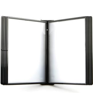 Tarifold DJOIS Wall Mount Reference and Display System  10 Double-Sided Letter Pockets  20 Sheet Capacity  Durable ABS & Metal  Easy-Load  Black (EZW771)