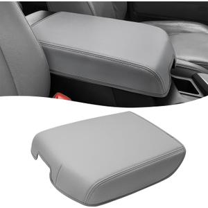 Center Console Cover for Toyota Tundra Accessories 2007-2013 & Toyota Sequoia 2008-2022, Vinyl Leather Car Armrest Protector, Anti-Scratch, Gray