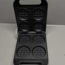 Baker's Friend Multi Stuffed Waffle Maker Thick, 4-Slice with 1.2'' Thick & 4'' Dia, Belgian Mini Waffle Maker Flip, Nonstick Breakfast Sandwich Maker, Stuffed Waffle Iron, Graphite