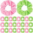24 Pcs Pink and Green Hair Scrunchies Christmas Stocking Stuffers Good Witch and Princess Wizard Party Favors Witch Hair Accessories Wizard Movie Fan Women Friendship Gifts(Elegant Style)