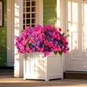 Artificial Bougainvillea Flowers for Outdoors Spring Plants Decor, 4 Bundles Faux Flowers for Outdoor Planters Silk UV Resistant Realistic for Outside for Porch Patio Window Planter Garden Home