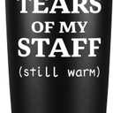 KOOLDRINK Tears of My Staff Tumble-Funny Gifts for Boss from Corworker-Best Bosses Day Farewell Christmas Birthday Gifts for Men Women Assistant,Principal-20oz insulated Travel Mug Black