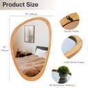 PERFNIQUE Asymmetrical Mirror, Irregular Wall Mirror, 30"x19" Tempered Glass Wood Framed Mirror for Mid Century Modern Decor, Decorative Mirrors for Bedroom, Living Room, Entryway, Vanity