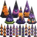 Ctosree 36 Pcs Halloween Treat Boxes Cone Halloween Boo Candy Box Bulk Pumpkin Ghost 6 Patterns Goodie Cookies Snack Boxes for Kid Trick or Treat School Party Favor Supplies Decoration (Spooky)