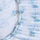 Laura Ashley - Queen Sheet Set, Crisp & Cool Cotton Percale Bedding with Deep Pockets, Lightweight for Year Round Comfort, Bed Sheets with Matching Pillowcases (Floral Ribbon Blue)