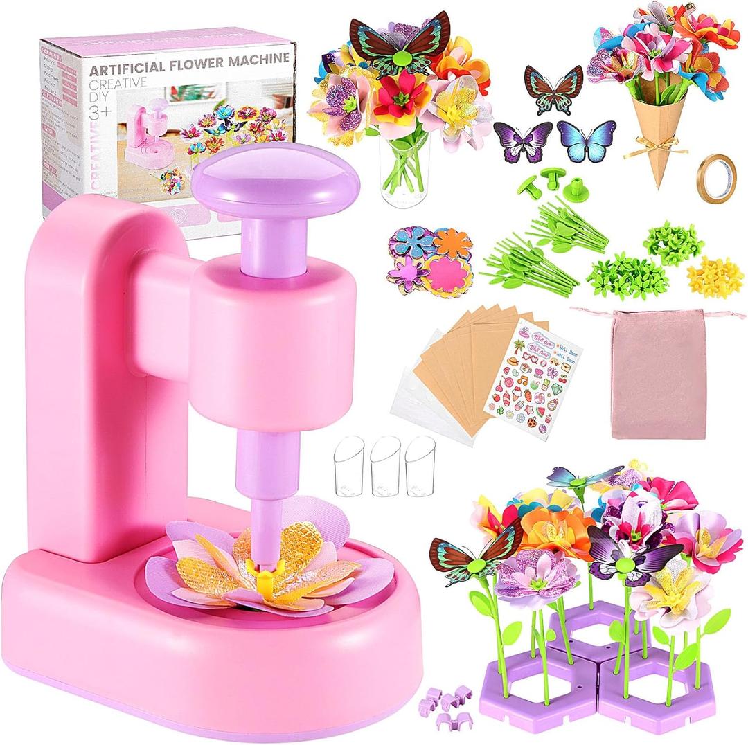 DIY Flower Craft Kit, Fabric Flower Bouquets Toys, DIY Craft Kits Toys Flowers Making Kit for Kids, Creative Christmas Birthday Gifts for Girls