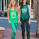 Tipsy Elves Fun St. Patrick's Day Leggings for Women for Parties and Festivals High Waisted and Low Waisted Styles (Black, L)