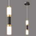 Modern Kitchen Island Light Fixture Dimmable LED Black Mini Pendant Light Bedroom Bedside Table Black Gold Small Pendant Lighting (1-Pack)