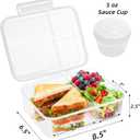 2 Pack Bento Box with Handle, 56Oz Leak-proof Lunch Container for Kids, 3 Compartments Salad Dressing Box with Sauce Cup, Meal Prep Container with 2 Removable Tray, Microwave&Dishwasher Safe