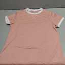 Womens T Shirt Short Sleeve Crew Neck Basic Color Block Tee Tops (Large, Z02-Light Pink)