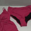 Women's Tankini Swimsuits Tummy Control Two Piece Bathing Suit V Neck Tie Front Flowy Swim Top with Bottom,XL