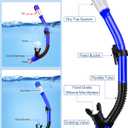 Ubekezele Snorkeling Gear for Adults Men Women,4 in 1 Snorkel Set with Panoramic View Diving Mask Anti-Fog Anti-Leak,Dry Top Snorkel,Fins and Travel Bag for Swimming,Snorkeling and Travel Diving