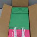 RACETOP 32 Pack Small Paper Gift Bags with Handles, 5.8"3.2"8.25" Kraft Paper Party Favor Bags Bulk for Kids Birthday, Baby Shower, Crafts, Wedding, Party Supplies (8 Colors) (Green)