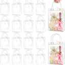 Ohuimrt 50 PCS Clear Plastic Gift Bags with Handles, Reusable Party Favor Bags with Ribbon Transparent Gift Wrap Bags Bulk for Weddings Birthdays, 9.1 x 6.7 x 2.8 Inches