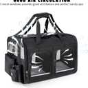 Cat Carrier for 2 Cats, Foldable Double Cat and Dog Carrier, Small to Medium Size, 2 Front Zippered Compartments,Two Pets Carrier for Outdoor Travel,Mulitple Cat Carrier (Black)