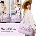 Weekender Bags for Women,Travel Duffle Overnight Bag with Shoe Compartment,Personal Item Carry On Bag,Purple,Extra Large,3 Pcs Set