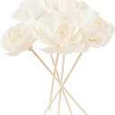 5 Pcs Flower Scent Diffuser, Natural Flower Scent Oil Diffuser Sticks, Aromatherapys Reed Flowers for Home, Bathroom, Office (Camellia), White, KA027-YON-YB