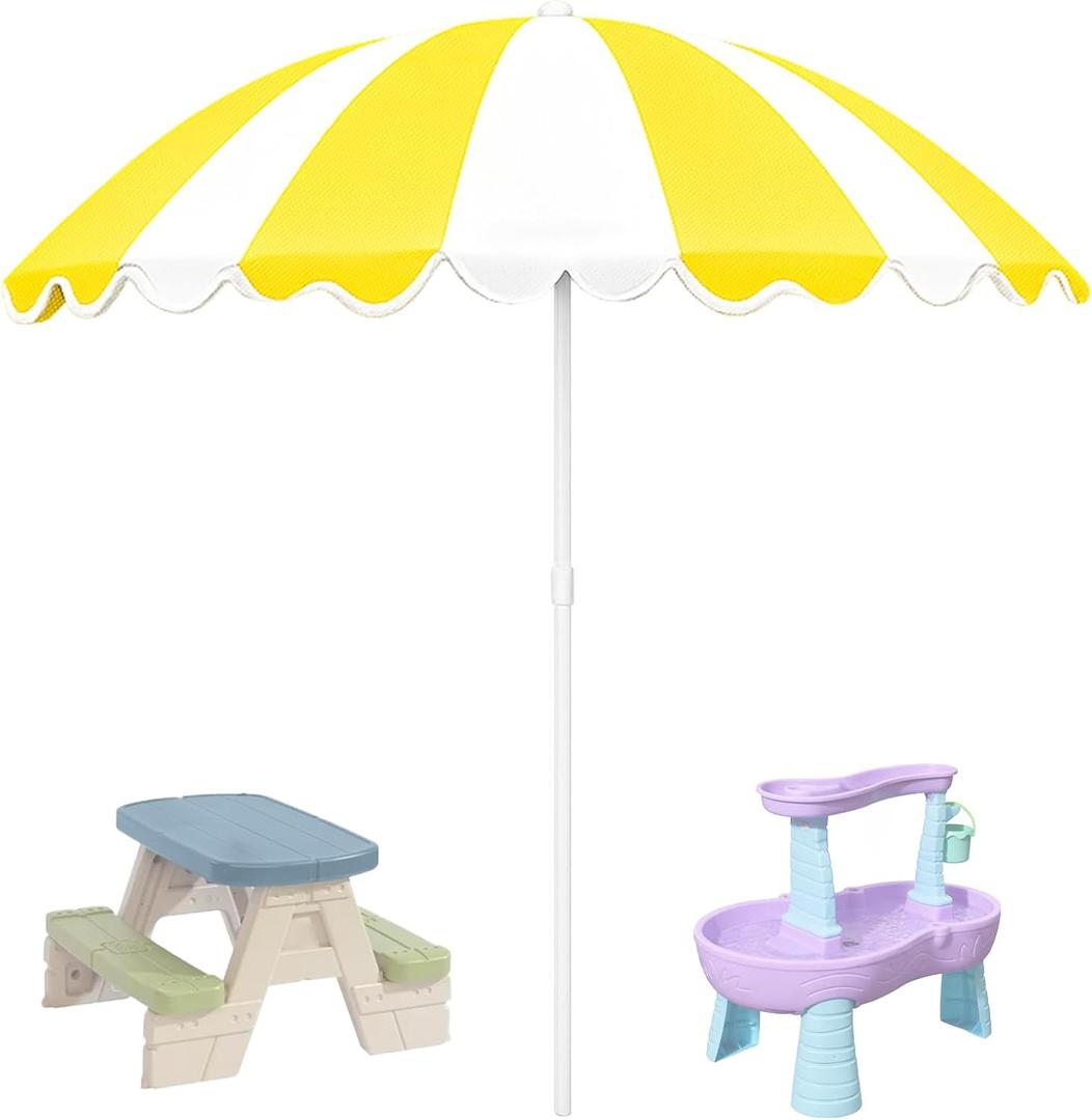 Water Table Umbrella, UV Protection Beach & Picnic Table Umbrella, Heavy Duty Portable Outdoor Shade for Sand Play, Camping, Garden & Backyard.