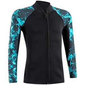 YDQUANI 2mm Wetsuit Top Neoprene Wetsuits Jacket Thermal Long Sleeves Diving Suit for Men Women Scuba Diving Surfing Open Water Swimming Snorkeling Size XL