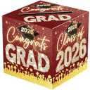 Red and Gold Graduation Card Box for Class of 2026, Congrats Grad Card Box for Graduation Party Supplies Party Favors