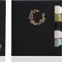 Premium Scrapbook Album  Photo Album with Writing Space  100 Pages for Multiple Sizes 4x6, 5x7, 6x8, 8x10  Holds 500 Photos  Wedding, Baby, Travel & Family Memories (Large, Black)