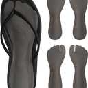 2 Pairs Pigskin Flip Flop Insoles Anti-Slip, Self Adhesive Cushion Insert for Thong Sandals Pain Relief, Arch Support Sandals Slippers Insoles Prevent Calluses, Black Gray, 5-7.5 (Women 5-8)