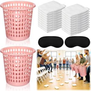 LemonRoad 2 Pack Funny Baby Shower Diaper Games Activities Kits Toss the Diaper in the Pail Hilarious Gender Reveal Games Prizes Accessories for Boys Girls Women Men (Pink)