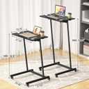 Eocnrhe Treadmill Desk, Mobile Small Standing Desk with Wheels for Walking Pad, Portable Table for Laptop, Rolling Table Adjustable Height, Bedside TableBlack, Compact